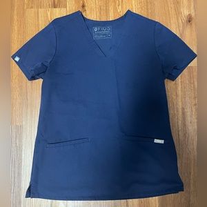 Navy Blue Figs Scrub Top